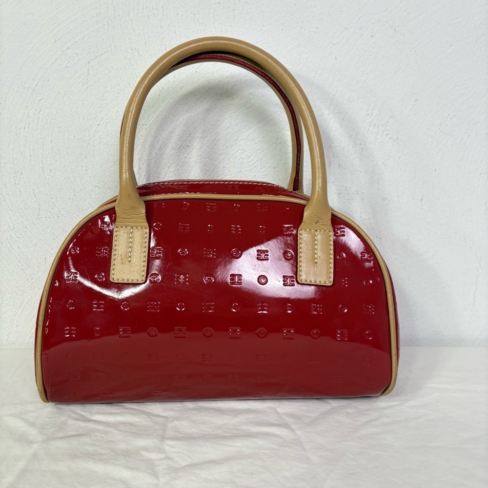 ARCADIA Patent Leather Dome Top Handle Satchel Bag Purse - Picture 2 of 16